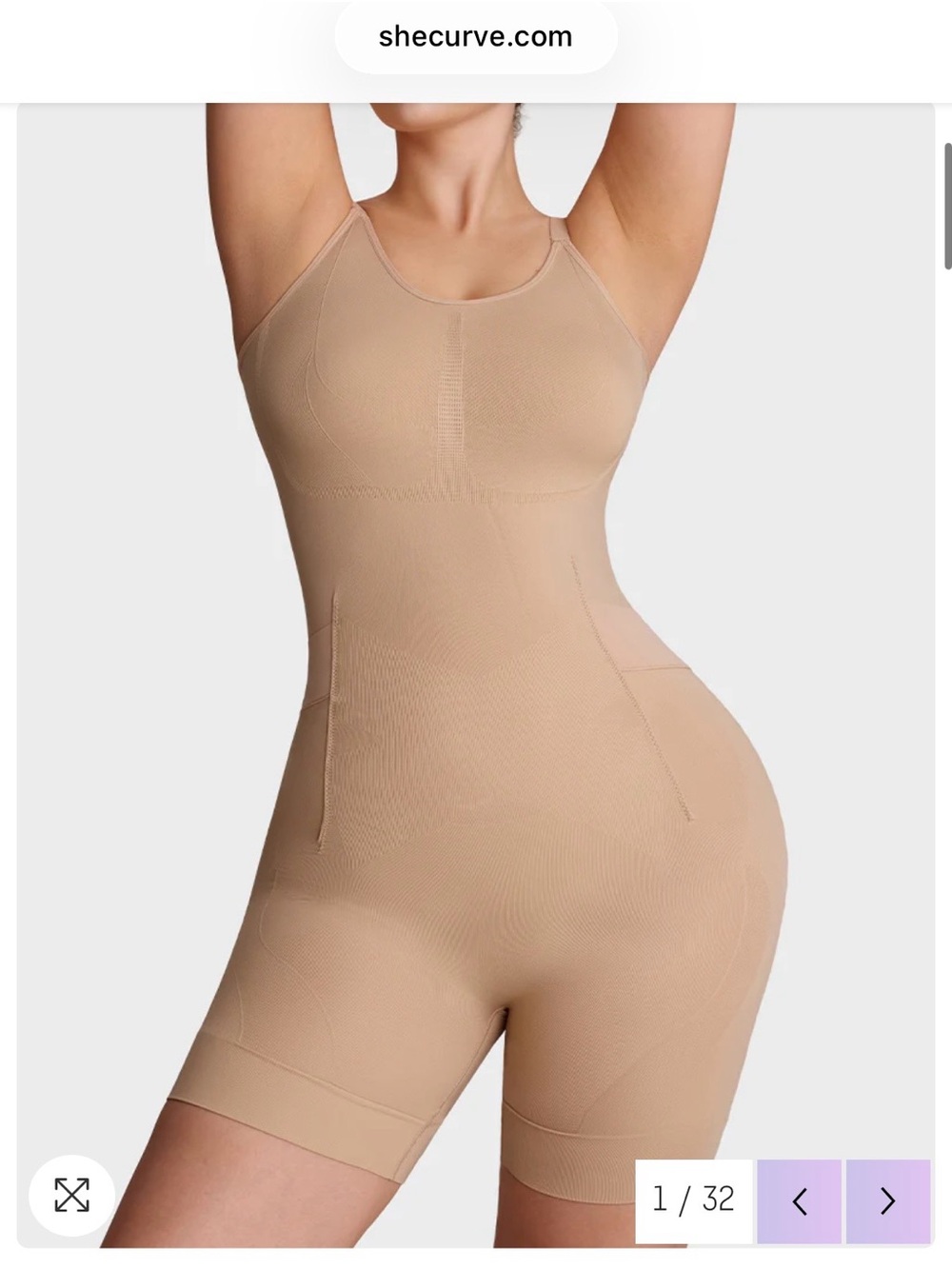 SheCurve XL Seamless Nude Shapewear Bodysuit